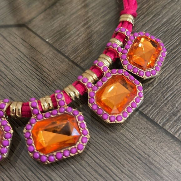 Cookie Lee Fuchsia Punch Colorful Gem Statement Necklace - Picture 3 of 16